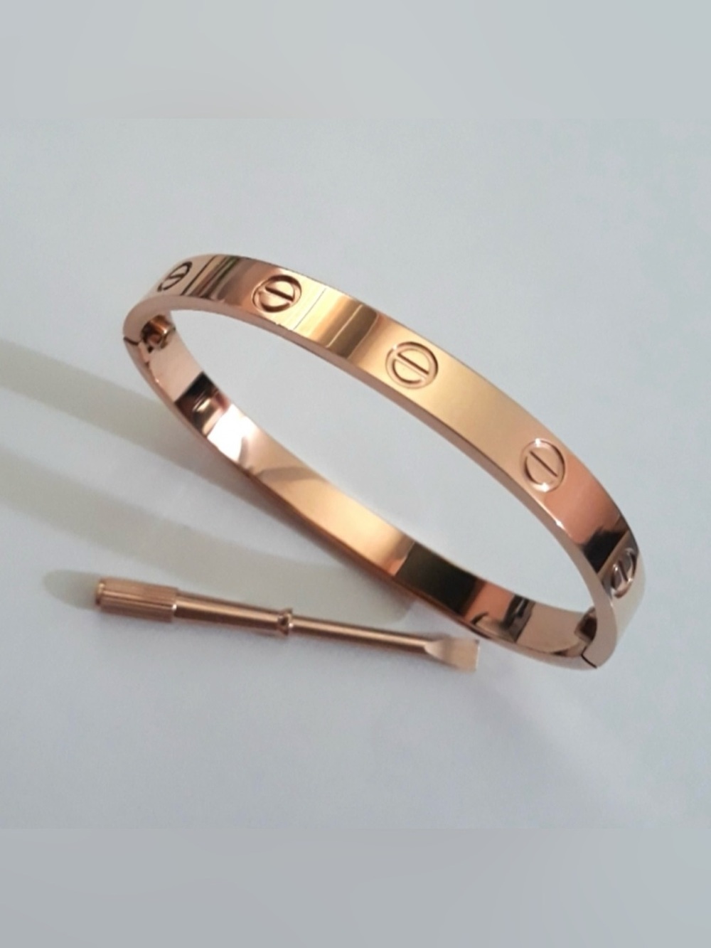 Generic Rose Gold Screw Cuff Bangle Bracelet with Screwdriver - Picture 4 of 6